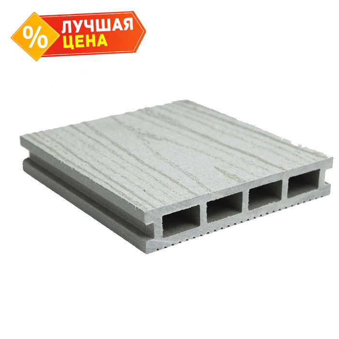 Террасная доска ДПК вельвет и тиснение MasterDeck 26x140x3000 мм Серый