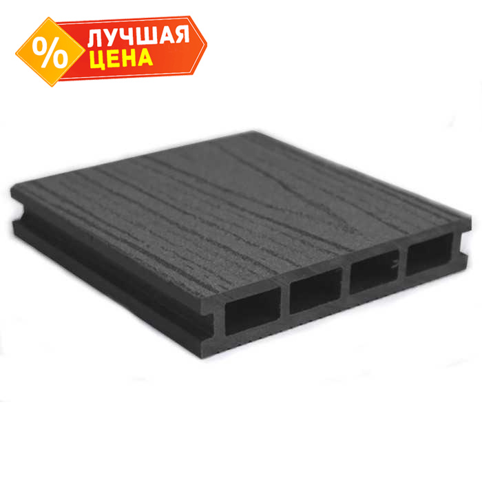 Террасная доска ДПК вельвет и тиснение MasterDeck 26x140x3000 мм Антрацит