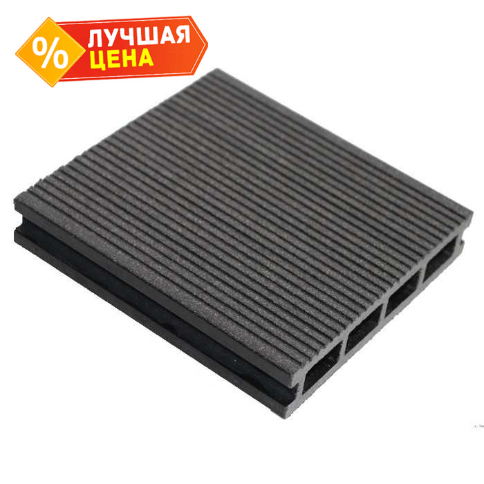 Террасная доска ДПК вельвет MasterDeck 26x140x3000 мм Антрацит