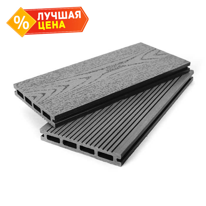 Террасная доска ДПК Grand Line 22x140x3000 мм Графит