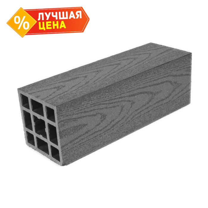 Столб Grand Line гладкий 100x100x4000 мм Серый